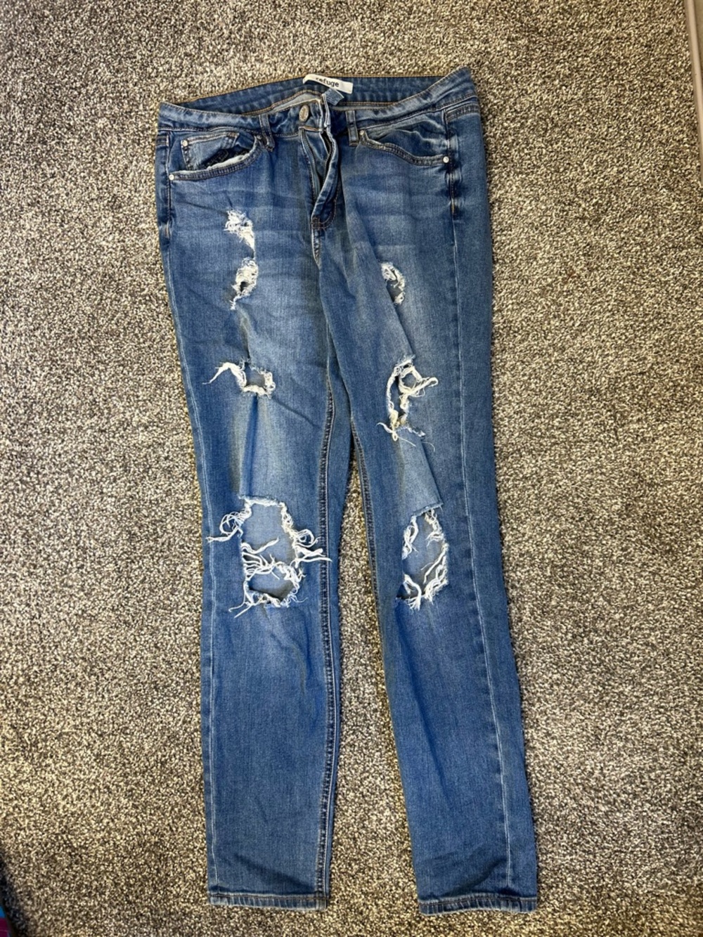 refuge Blue Ripped Skinny Jeans